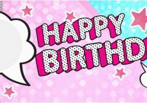 Happy Birthday Banner Lol Lol Speech Bubbles Happy Birthday Pink and Blue Design