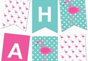 Happy Birthday Banner Maker Free Flamingo Polka Dot Pennant Banner Pink Flamingo Party