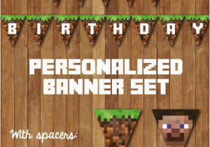 Happy Birthday Banner Minecraft Printable Minecraft Free Printable Water Bottle Labels Party