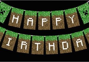 Happy Birthday Banner Minecraft Printable Minecraft Happy Birthday Card Printable Minecraft