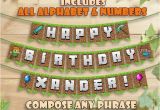 Happy Birthday Banner Minecraft Printable Pin On Eli 39 S 4th Bday Party