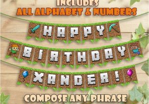 Happy Birthday Banner Minecraft Printable Pin On Eli 39 S 4th Bday Party