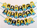 Happy Birthday Banner Minions Despicable Me Minion Birthday Banner