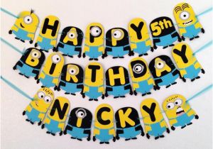 Happy Birthday Banner Minions Despicable Me Minion Birthday Banner