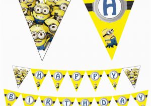 Happy Birthday Banner Minions Despicable Me Minion Printable Pdf File Happy Birthday