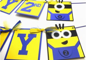 Happy Birthday Banner Minions Items Similar to Minion themed Happy Birthday Party Banner