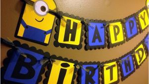 Happy Birthday Banner Minions Minion Despicable Me Inspired Happy Birthday Banner