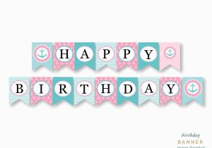 Happy Birthday Banner Nautical theme Happy Birthday Banner Nautical Birthday Nautical Party