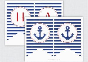 Happy Birthday Banner Nautical theme Instant Download Printable Anchor Quot Happy Birthday Quot Banner