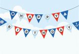 Happy Birthday Banner Nautical theme Nautical Birthday Bunting Sailor theme Decor Navy theme