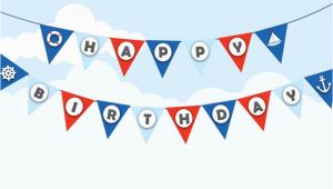 Happy Birthday Banner Nautical theme Nautical Birthday Bunting Sailor theme Decor Navy theme