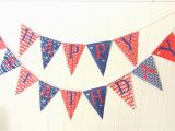 Happy Birthday Banner Nautical theme Nautical Happy Birthday Bunting Happy Birthday Banner Fabric