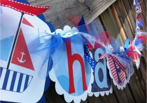 Happy Birthday Banner Nautical theme Nautical themed Happy Birthday Banner In by Burleygirldesigns