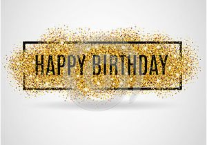 Happy Birthday Banner No Background Gold Happy Birthday Stock Vector Image 67423577