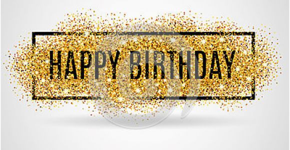 Happy Birthday Banner No Background Gold Happy Birthday Stock Vector Image 67423577