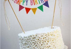 Happy Birthday Banner On Cake the 25 Best Birthday Cake toppers Ideas On Pinterest