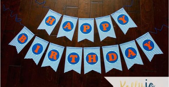 Happy Birthday Banner orange and Black orange Blue Aqua Happy Birthday Banner orange Blue Paper
