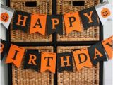 Happy Birthday Banner orange Argyle Happy Birthday Banner Halloween Autumn Birthday