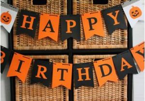 Happy Birthday Banner orange Argyle Happy Birthday Banner Halloween Autumn Birthday