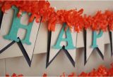 Happy Birthday Banner orange Blue and orange Birthday Banner Happy Birthday Banner