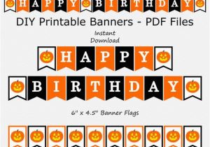 Happy Birthday Banner orange Happy Birthday Banner Black orange Jack O Lantern Etsy