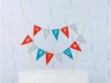 Happy Birthday Banner orange Happy Birthday Cake Banner Red orange Teal and Gray Cake