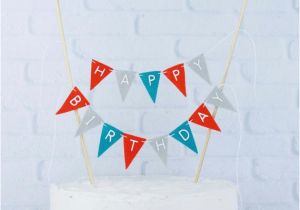 Happy Birthday Banner orange Happy Birthday Cake Banner Red orange Teal and Gray Cake