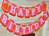 Happy Birthday Banner orange Little Pumpkin Pink orange Happy Birthday Banner Fall Girly