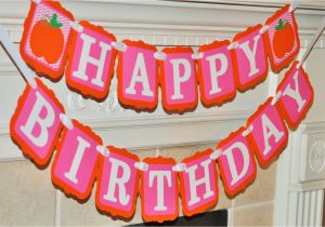 Happy Birthday Banner orange Little Pumpkin Pink orange Happy Birthday Banner Fall Girly