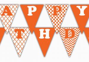 Happy Birthday Banner orange orange Happy Birthday Banner Printable Rainbow Collection