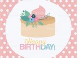 Happy Birthday Banner Pastel Colors Color Pastel Background with Dots and Cake Happy Birthday