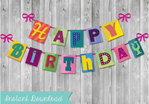 Happy Birthday Banner Pdf Diy Printable Pdf It 39 S A Small World Happy Birthday Banner