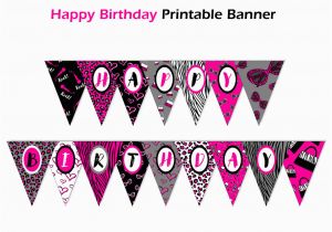 Happy Birthday Banner Per Letter Printable Editable Banner Diva Birthday Banner Printable Personalized