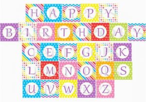 Happy Birthday Banner Per Letter Printable Items Similar to Digital Rainbow Happy Birthday Banner