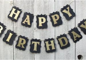 Happy Birthday Banner Picture Frame Happy Birthday Banner Birthday Banner Black and Gold