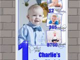 Happy Birthday Banner Picture Frame Personalised Boys First 1st Happy Birthday Party Photo