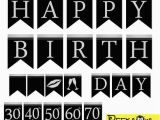 Happy Birthday Banner Pink and Silver Instant Download Black Silver Birthday Banners Printable