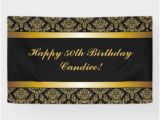 Happy Birthday Banner Printable Black and Gold Black and Gold Birthday Indoor Outdoor Banners Zazzle