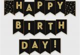 Happy Birthday Banner Printable Black and Gold Black Gold Printable Happy Birthday Banner Birthday