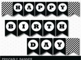 Happy Birthday Banner Printable Black and White Happy Birthday Banner Printable Black and White Free