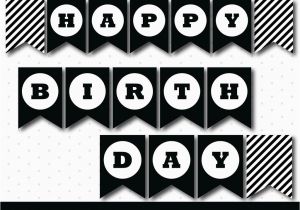 Happy Birthday Banner Printable Black and White Happy Birthday Banner Printable Black and White Free