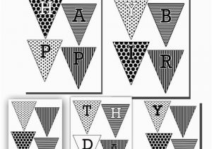 Happy Birthday Banner Printable Black and White Items Similar to Black and White Classic Digital Collage