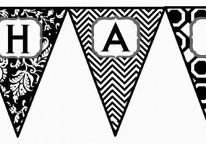 Happy Birthday Banner Printable Black and White Items Similar to Instant Download Black and White Happy