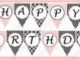 Happy Birthday Banner Printable Black and White Items Similar to Instant Download Diy Paris Birthday Party
