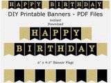 Happy Birthday Banner Printable Black and White Pdf Birthday Banner Printable Happy Birthday Banner Black Gold