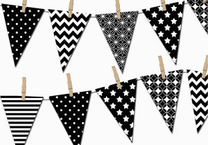 Happy Birthday Banner Printable Black and White Pennant Banner Clipart Black and White Free Design Templates