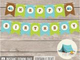 Happy Birthday Banner Printable Boy Camping Party Happy Birthday Banner Boy Campout Sleepover