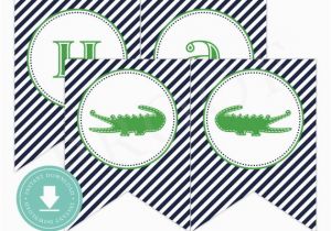 Happy Birthday Banner Printable Boy Instant Download Alligator Happy Birthday Banner