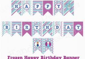 Happy Birthday Banner Printable Free Download Frozen Happy Birthday Banner Instant Download Printable