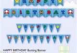 Happy Birthday Banner Printable Pdf Free Super Mario Brother Birthday Party Bunting Banner Printable